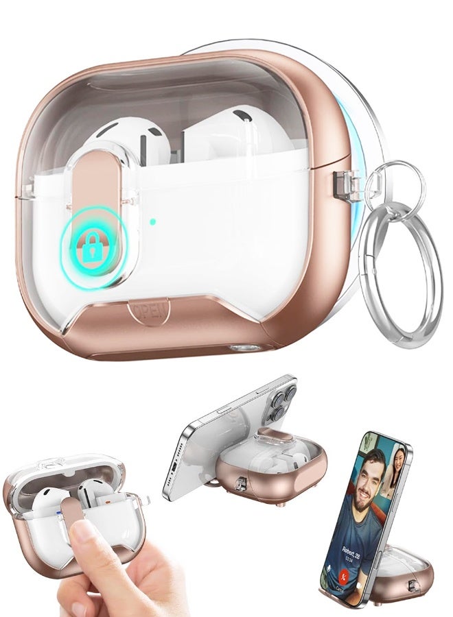 Samsung Galaxy Buds 3/Pro/FE Case, Shockproof Hard Cover with Stand and Carabiner - Image 1