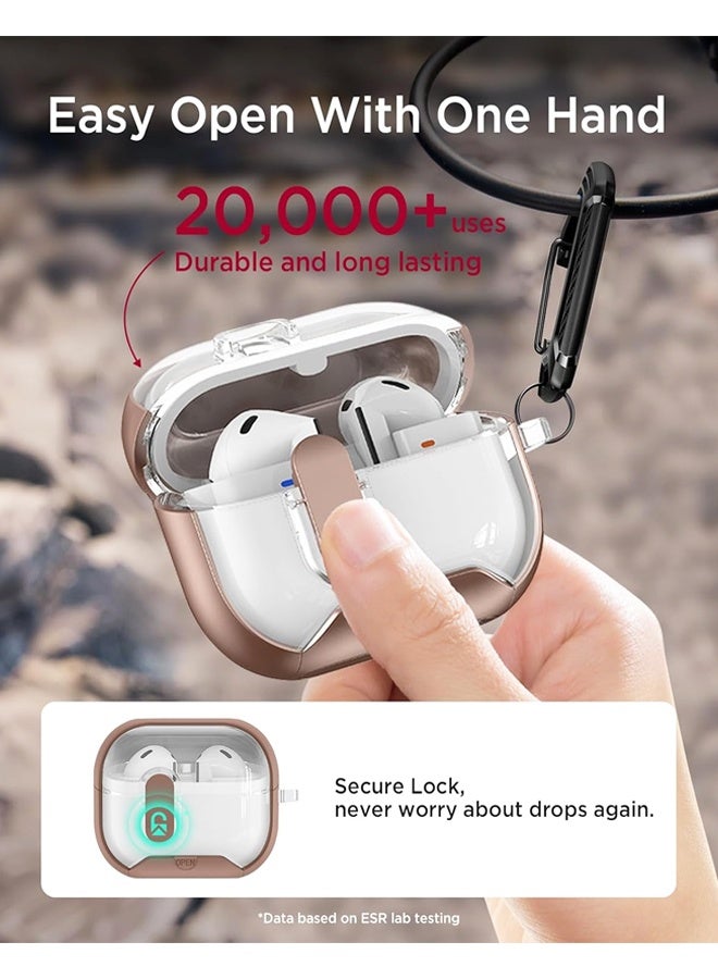 Samsung Galaxy Buds 3/Pro/FE Case, Shockproof Hard Cover with Stand and Carabiner - Image 5