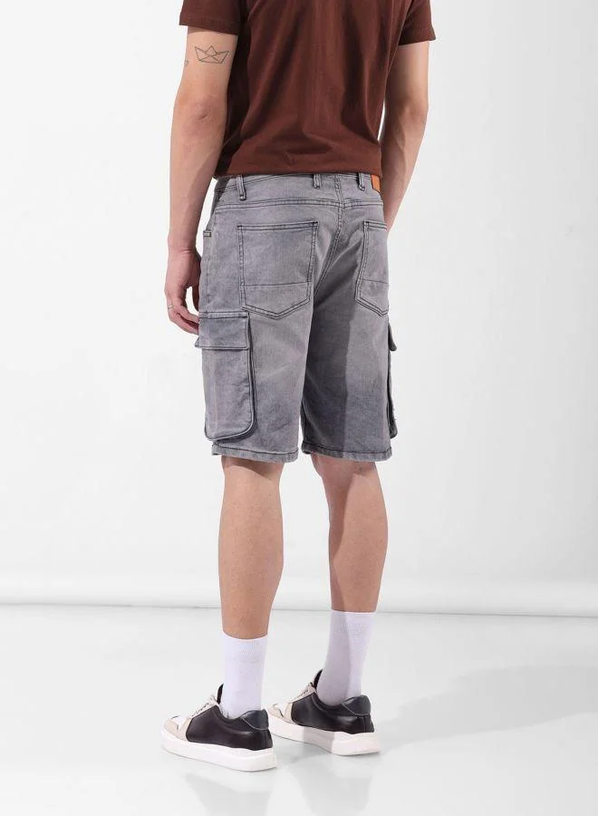 شركة المرآب الهندية Men Relaxed Fit Printed Cargo Pocket Mid-Rise Shorts