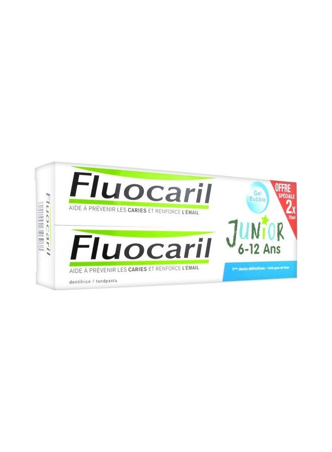 Fluocaril Junior 6 To 12 Bubble Dentifrice Gel 2x75ml