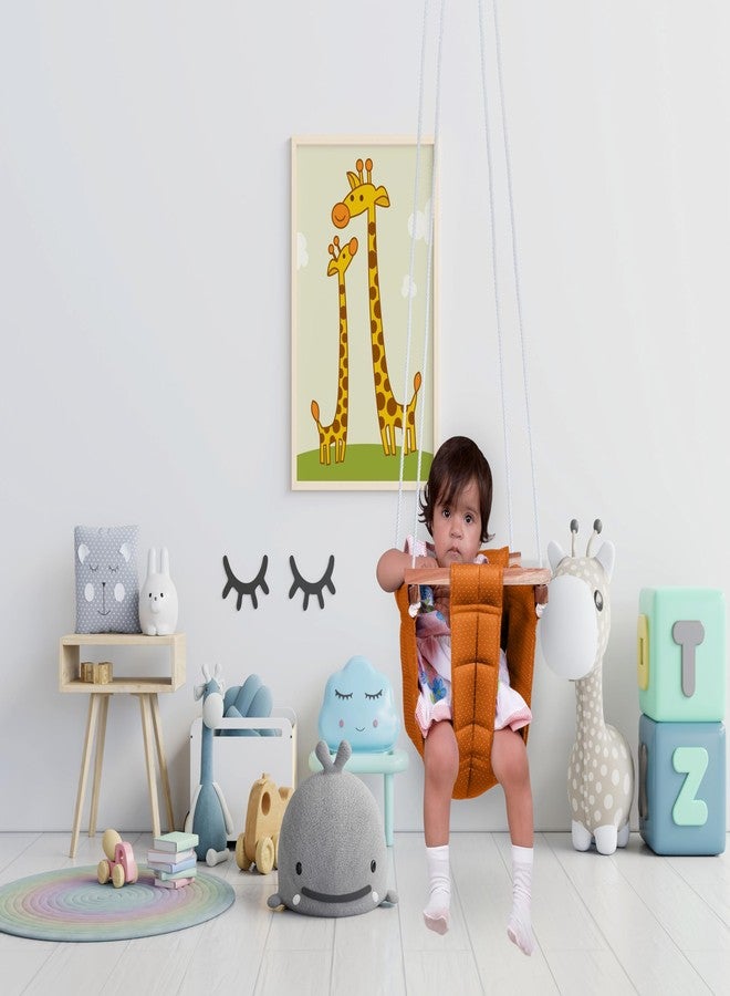 ASHISH Swing for Kids | jhula for Kids |Baby Swing Indoor/Outdoor | Baby Garden Swing | Baby Cradle | Baby Toddler for 8 to 36 Months. Material Cotton and Wood,Height 114" and Length 8.5"(Orange) - Image 3