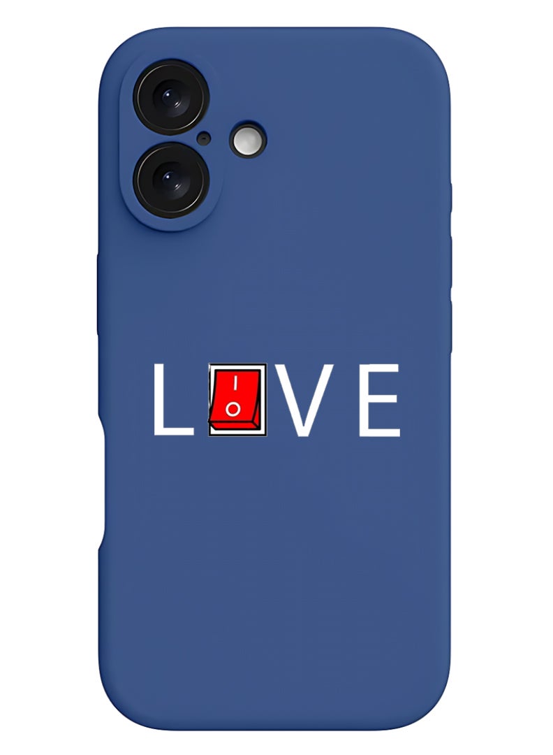 Theodor iPhone 16 Plus Blue Protective Slim Fit Case Liquid Silicone Cover with Full Body Protection Anti-Scratch Shockproof Case For iPhone - Live - Image 1