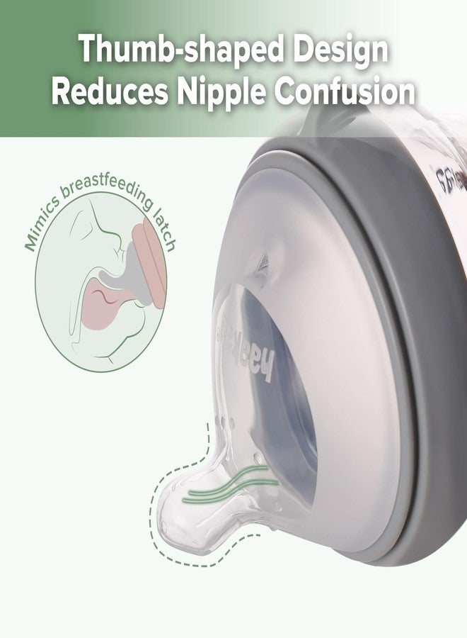 haakaa Gen.3 Natural Glass Baby Bottle 6.3 oz.180ml - Wide Neck, Anti-Colic Varibale Flow Nipple for 6m+ Breastfed Babies, Newborn Registry Essentials,BPA-Free -1 PK - Image 3