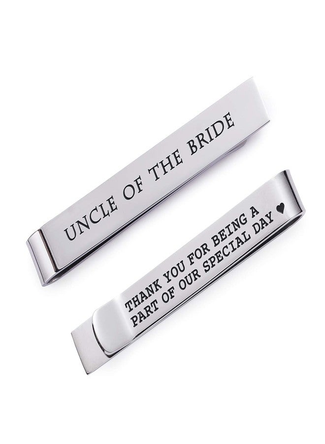 LParkin Uncle of the Bride Tie Clip - Pre-Engraved Stainless Steel Wedding Keepsake | "Thank You for Being Part of Our Special Day" Tie Bar Gift for Uncles & Groomsmen - Image 1
