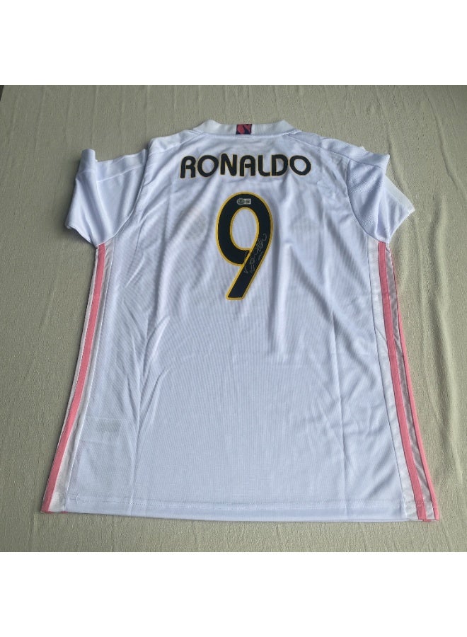 ريال مدريد قميص ريال مدريد رقم 9 الموقع من رونالدو نازاريو - شهادة بيكيت BAS الأصلية - Image 2