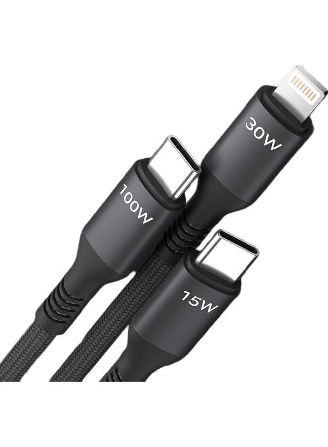 JD.com Jd Jingzao Type-C To Three-In-One Fast Charging Cable 100W/30W/15W One Drag Three For Apple 15/16 Android Huawei Mate 70 Xiaomi Phone Car Use - Image 3