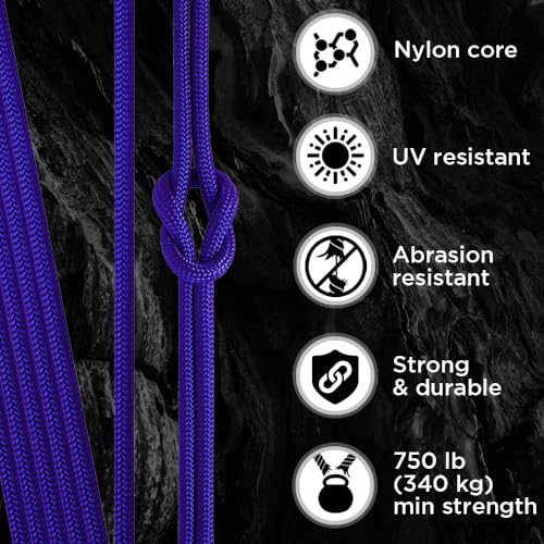 TECEUM Paracord Type IV 750 lb Simple Blue – 100 ft – 4mm – Nylon Strong Tactical MIL–SPEC Parachute Cord – Survival Rope Emergency para Cord 11 Strands Core EDC Camping Hiking Military Gear 001a - Image 3