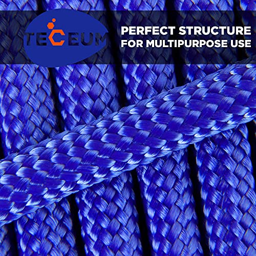 TECEUM Paracord Type IV 750 lb Simple Blue – 100 ft – 4mm – Nylon Strong Tactical MIL–SPEC Parachute Cord – Survival Rope Emergency para Cord 11 Strands Core EDC Camping Hiking Military Gear 001a - Image 5