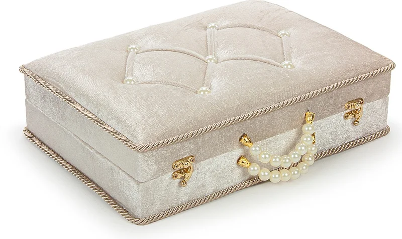 ايهفان اونلاين Ihvan Online Boxed Dowry Prayer Rug Set Suitable for Groom Bride Bundle Gift Shawl Quran Set Cream