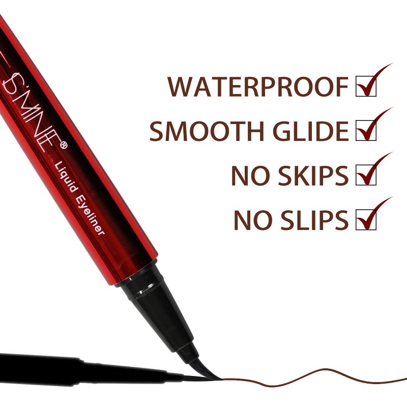 IS'MINE ISMINE Professional Matte Vegan smudge proof Eyeliner, Makeup liner Easy Liquid Pen No-Skip Eyeliner, Waterproof Formula, Long lasting Liquid Eyeliner Brown - Image 2