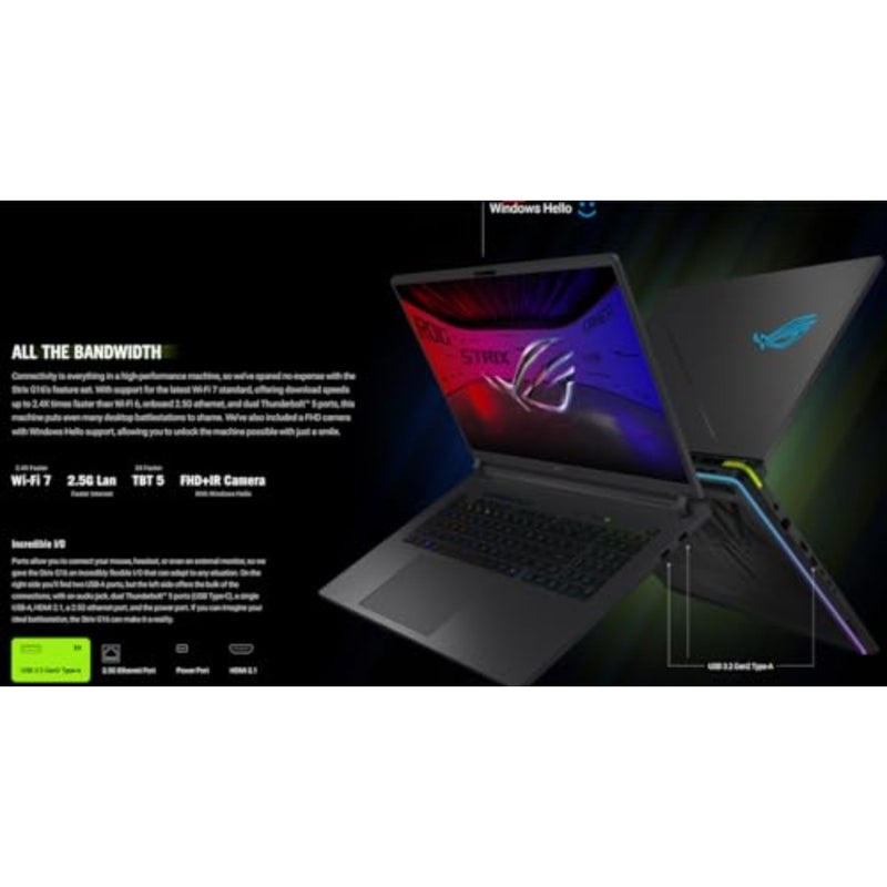 Gaming laptop for high-performance gaming and content creation: aluminum alloy body, gray finish, 165Hz FHD display with 16-core Intel Core i7, RTX 5060 GPU, RGB keyboard, 2.65kg lightweight design - Image 2