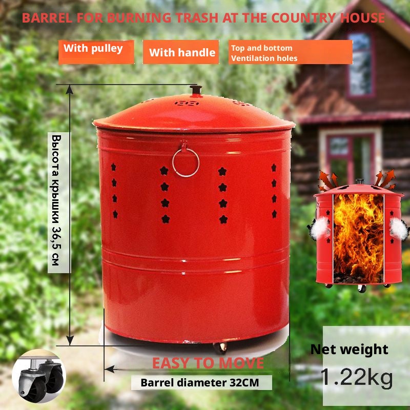 Metal Incinerator Barrel for Garden Waste - Image 1