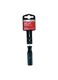 Plastic and Steel Round Easy-Grip Slotted Screwdriver Black 1/8 x 2inch 24370