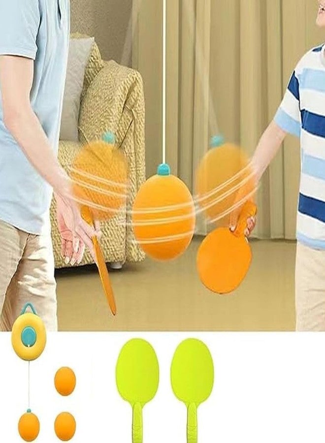 Plutofit Indoor Hanging Table Tennis Trainer Set with 2 Racket and 3 Balls Adjustable Hanging Table Tennis Trainer Ping Pong Ball for Parent Child Improve Hand-Eye Coordination - Image 4