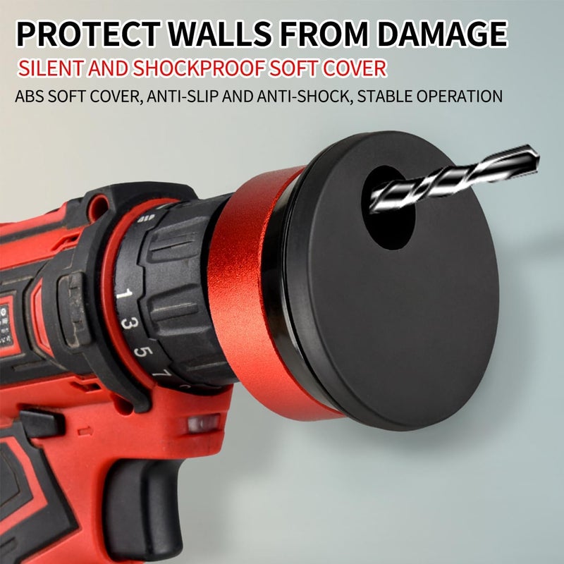 KASTWAVE Drill Dust Collector Cap, Aluminum Alloy+ Abs Dust Cover Collector With 9 Apertures, Dust Quick Remove Woodworking, Reduce Noise Easily Use For Power Drill Dust Catcher Drill Hole Cove - Image 4
