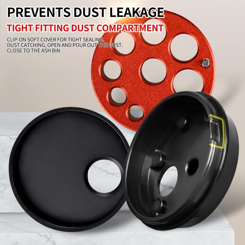 KASTWAVE Drill Dust Collector Cap, Aluminum Alloy+ Abs Dust Cover Collector With 9 Apertures, Dust Quick Remove Woodworking, Reduce Noise Easily Use For Power Drill Dust Catcher Drill Hole Cove - Image 5