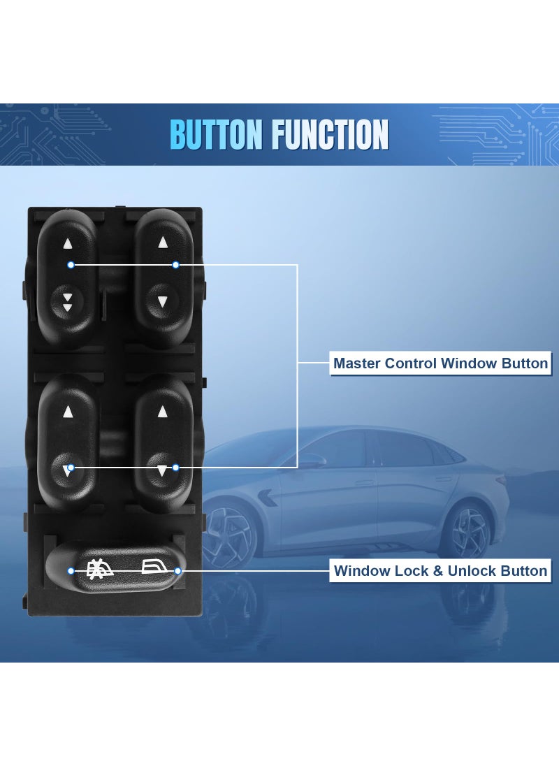 LCWRGS LCWRGS Power Window Switch for Ford F150 2004-2008, Ford Expedition 2003-2006, Ford Crown Victoria 2003-2008, Front Driver Side Master Switch, 5L1Z14529AA  - Image 3