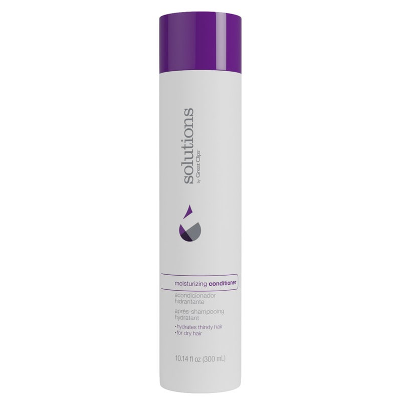 GREAT CLIPS Solutions Moisturizing Conditioner 10oz Repairs Softens Damaged Hair For Dry Coarse or Curly Hair