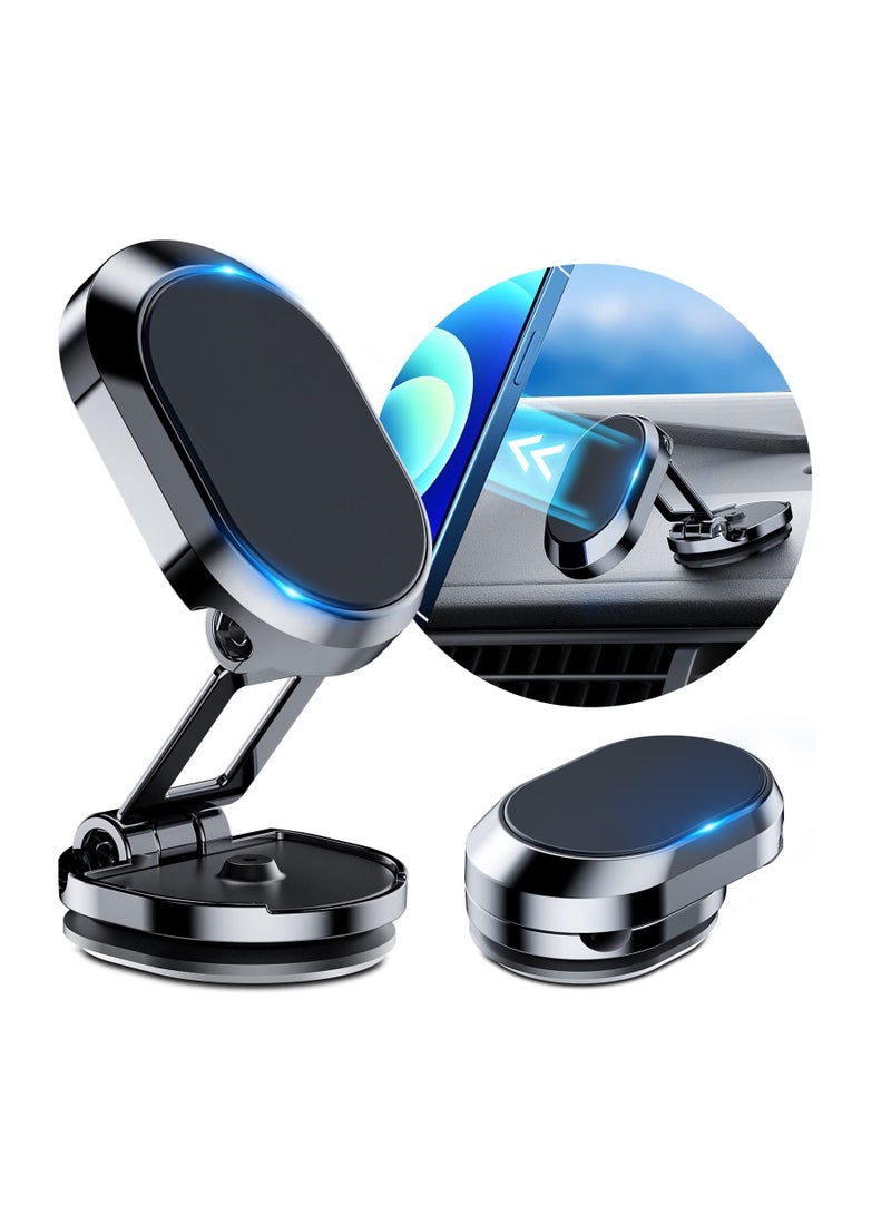 Anmi Magnetic Phone Holder for Car, Alloy Folding Magnetic Car Phone Holder Car Magnetic Phone Mount 360° Rotation Magnetic Cell Phone Holder Dashboard Car Mount Fit for All Phone - Image 1