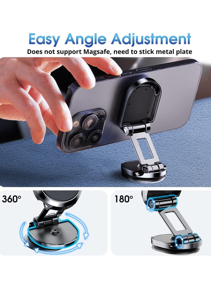 Anmi Magnetic Phone Holder for Car, Alloy Folding Magnetic Car Phone Holder Car Magnetic Phone Mount 360° Rotation Magnetic Cell Phone Holder Dashboard Car Mount Fit for All Phone - Image 5