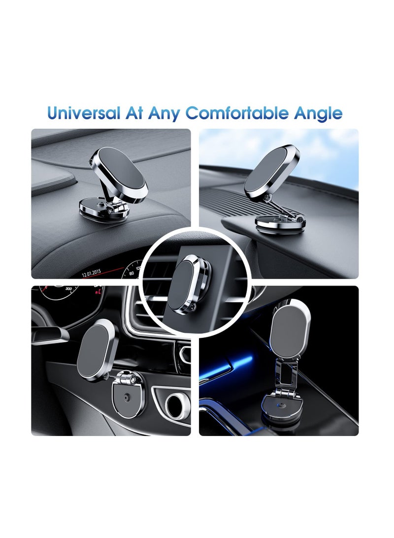 Anmi Magnetic Phone Holder for Car, Alloy Folding Magnetic Car Phone Holder Car Magnetic Phone Mount 360° Rotation Magnetic Cell Phone Holder Dashboard Car Mount Fit for All Phone - Image 2