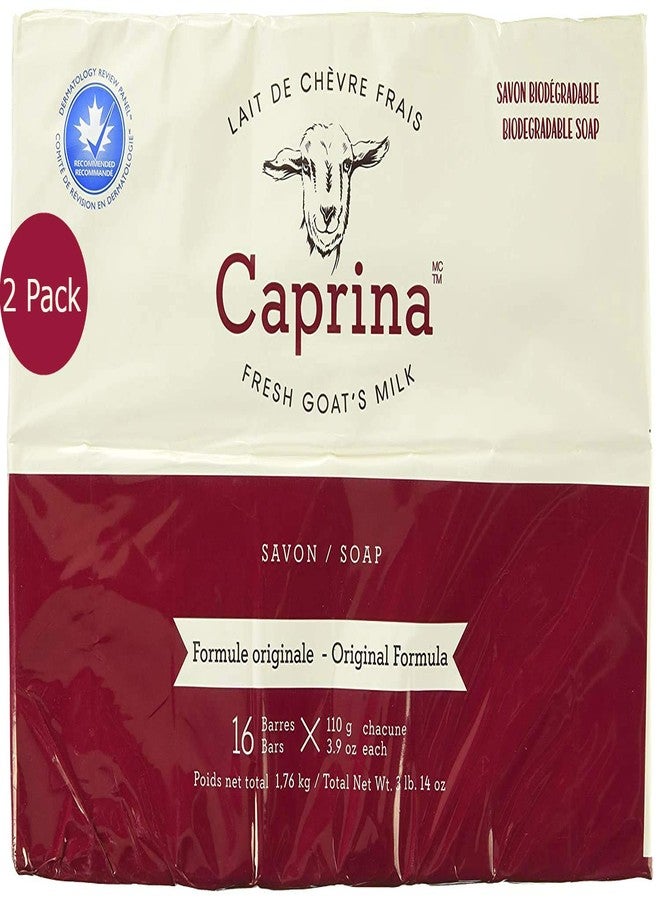 Caprina by Canus Goat Milk Soap Bar, ORIGINAL, 3.2 oz (90 g) Bars, 32-Pack, Moisturizing Daily Cleanser for Face, Hands & Body, Fresh Canadian Goat Milk - Image 1