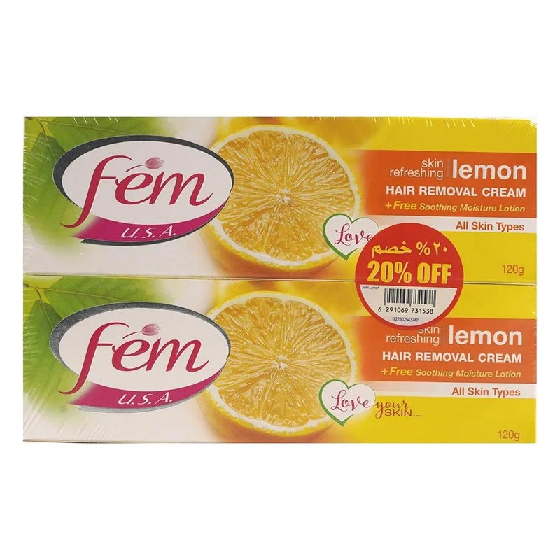 Fem USA Hair Removal Cream Lemon- 2X120gms