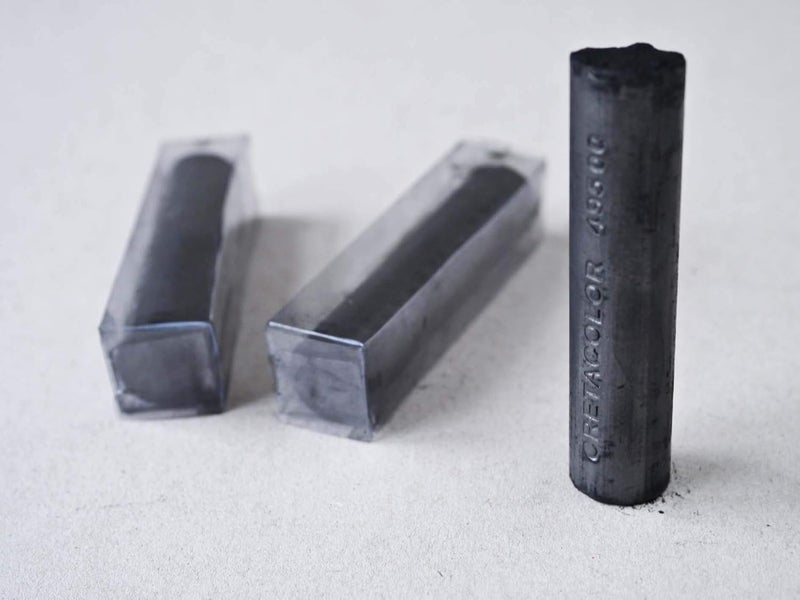 Cretacolor Chunky Charcoal Stick - Artist Quality, 3-3/8" x 5/8", Black - Image 4