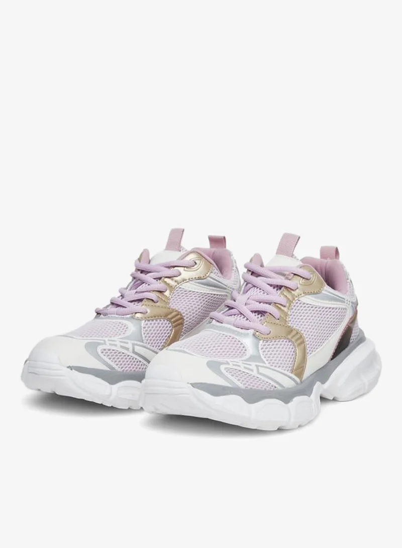 Styli Active White Women Mesh Upper Textured Sneakers for Women | Best Price UAE