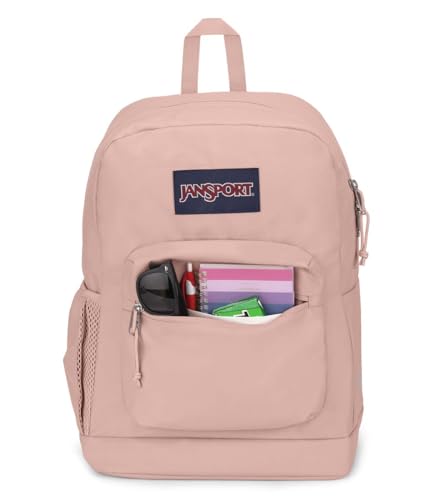 JanSport Cross Town Plus Backpack - Large Main Compartment, Side Water Bottle Pocket, 15-Inch Padded Laptop Sleeve - Misty Rose - Image 4