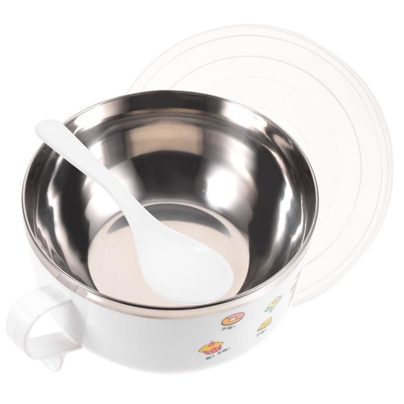 Insulated Stainless Steel Ramen Bowl With Lid Anti Scalding Cartoon Design For Soup Noodles Hot Drinks - Image 2