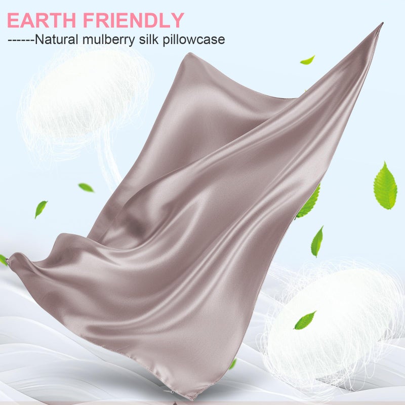 LYSHIN Mulberry Silk Pillow Cases 2 Pack Queen Size 20x30 Inches with Hidden Zipper  Ultra Smooth and Soft Breathable Cooling Silk Satin Pillowcase Set of 2  Better for Hair and Skin  Gifts for Women Men - Image 2