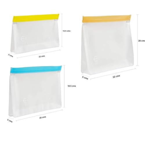 Esslly Veg Bags (12 Pack). Fridge, Freezer Safe. Leakproof PEVA (Chlorine Free, Lead-Free, Food Safe Pouches) Reusable. Wash & store produce | Pack of 12 (4 x Small, 4 x Medium, 4 x Large) - Image 2