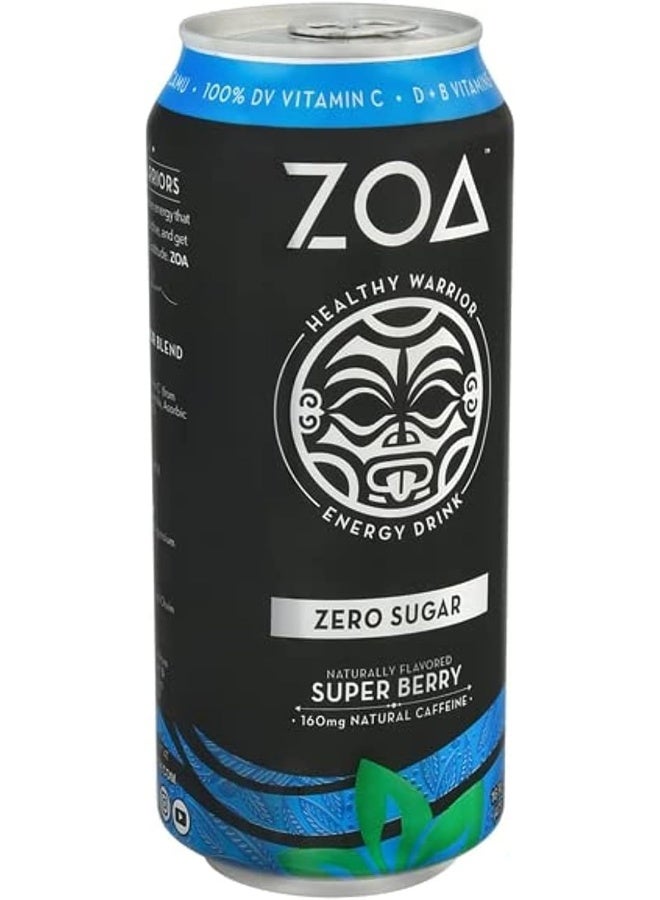 ZOA Zero Sugar Energy Drink (Super Berry) - Image 1