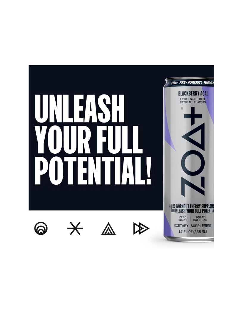 ZOA Zero Sugar Energy Drink (Super Berry) - Image 2