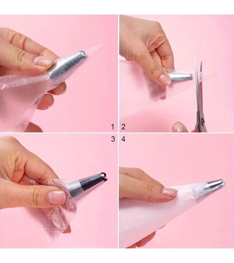 50 Pieces Disposable Thick Plastic Piping Bags With Easy Fill Tips - Image 2