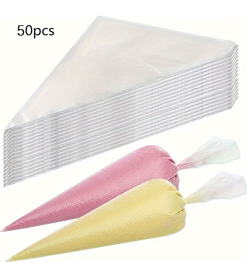 50 Pieces Disposable Thick Plastic Piping Bags With Easy Fill Tips - Image 5