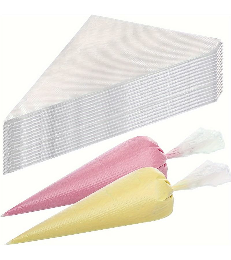 50 Pieces Disposable Thick Plastic Piping Bags With Easy Fill Tips - Image 1