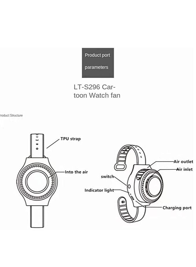 GULFLINK USB Mini Wrist Fan for Kids 300mah - Image 5