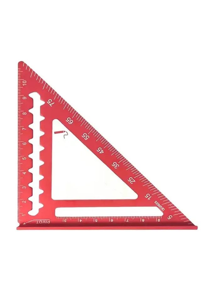 Black 4 Inch Mini Triangle Ruler with Bubble Level Metric Imperial Scales - Image 4
