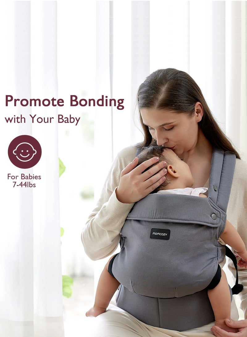Momcozy Baby Carrier Newborn To Toddler - Ergonomic, Cozy And Lightweight Infant Carrier For 7-44Lbs, Effortless To Put On, Ideal For Hands-Free Parenting, Enhanced Lumbar Support - Image 2