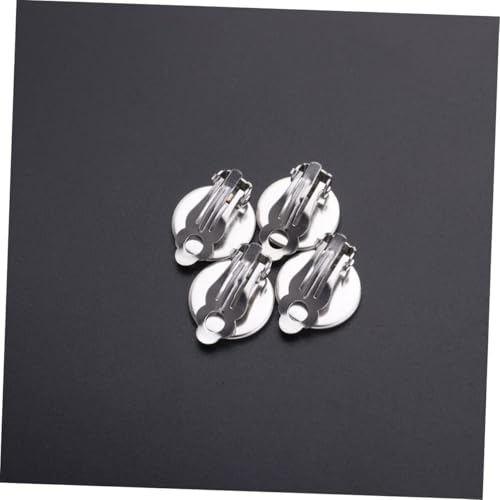 Neobaby 100Pcs Round Flat Back Clip-On Earring Bases – Earring Findings for Non-Pierced Ears, DIY Jewelry Making Kit - Image 3
