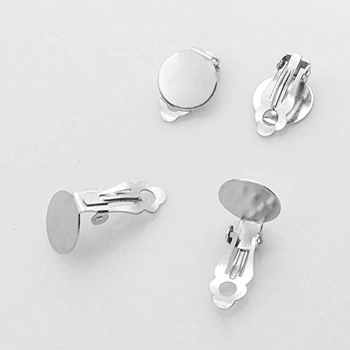Neobaby 100Pcs Round Flat Back Clip-On Earring Bases – Earring Findings for Non-Pierced Ears, DIY Jewelry Making Kit - Image 5