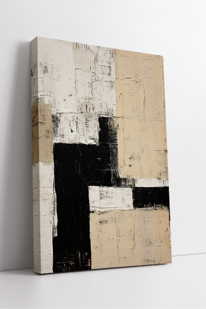 مودكلاس لوحة جدارية تصميم تجريدي بإطار خشبي - Image 2