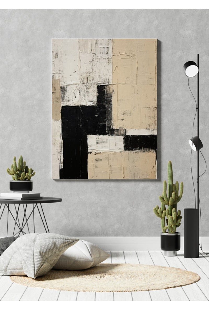 مودكلاس لوحة جدارية تصميم تجريدي بإطار خشبي - Image 1