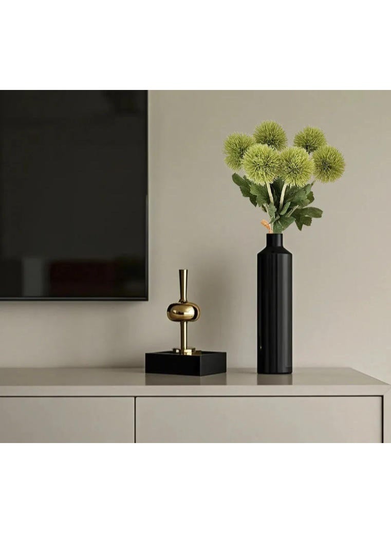 الواحة-TH 6 قطع من زهور الهندباء الخضراء الاصطناعية الفاخرة مع سيقانها، مثالية لتزيين الغرف والمزهريات. - Image 5