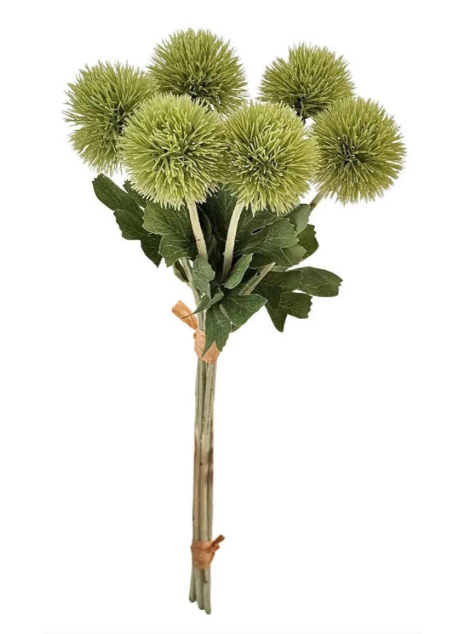 الواحة-TH 6 قطع من زهور الهندباء الخضراء الاصطناعية الفاخرة مع سيقانها، مثالية لتزيين الغرف والمزهريات. - Image 1