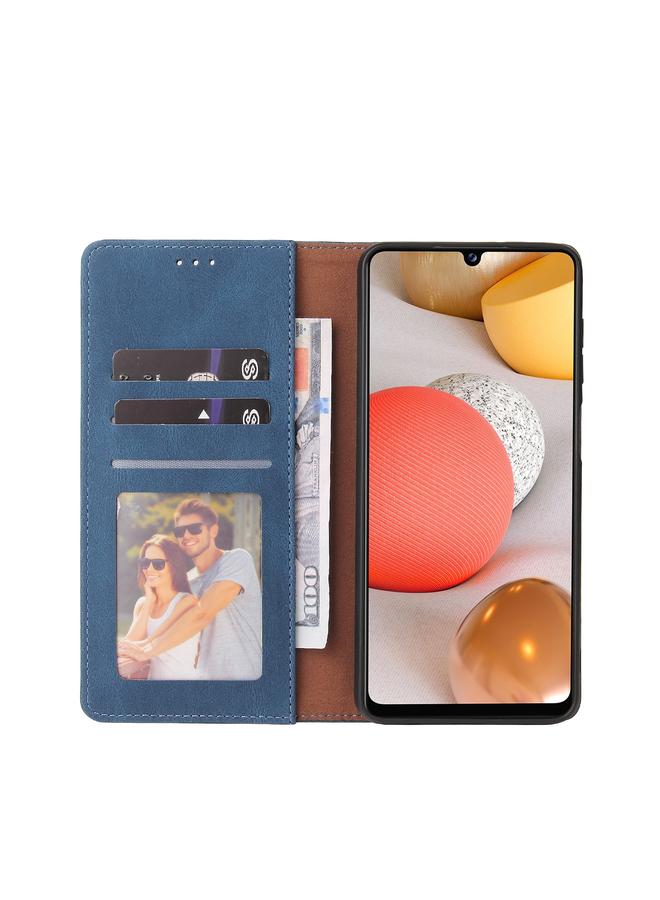 اس-توب جراب لهاتف Samsung Galaxy A42 5G، جراب جلدي أفقي بسيط مع حامل وفتحة بطاقة ومحفظة - Image 4