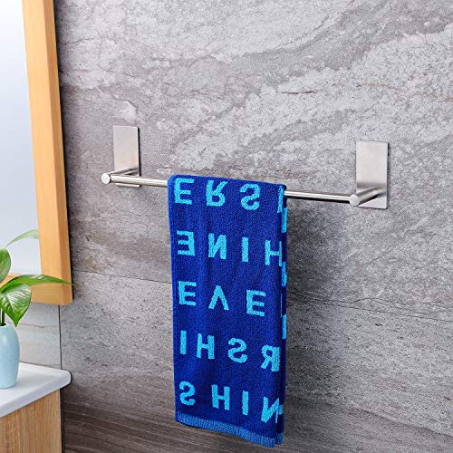 Taozun 16-Inch Towel Bar - Self Adhesive Bathroom Towel Holder with 2 Packs Towel Hooks, Stainless Steel Bathroom Hardware Accessory Kit, No Drilling - Image 4