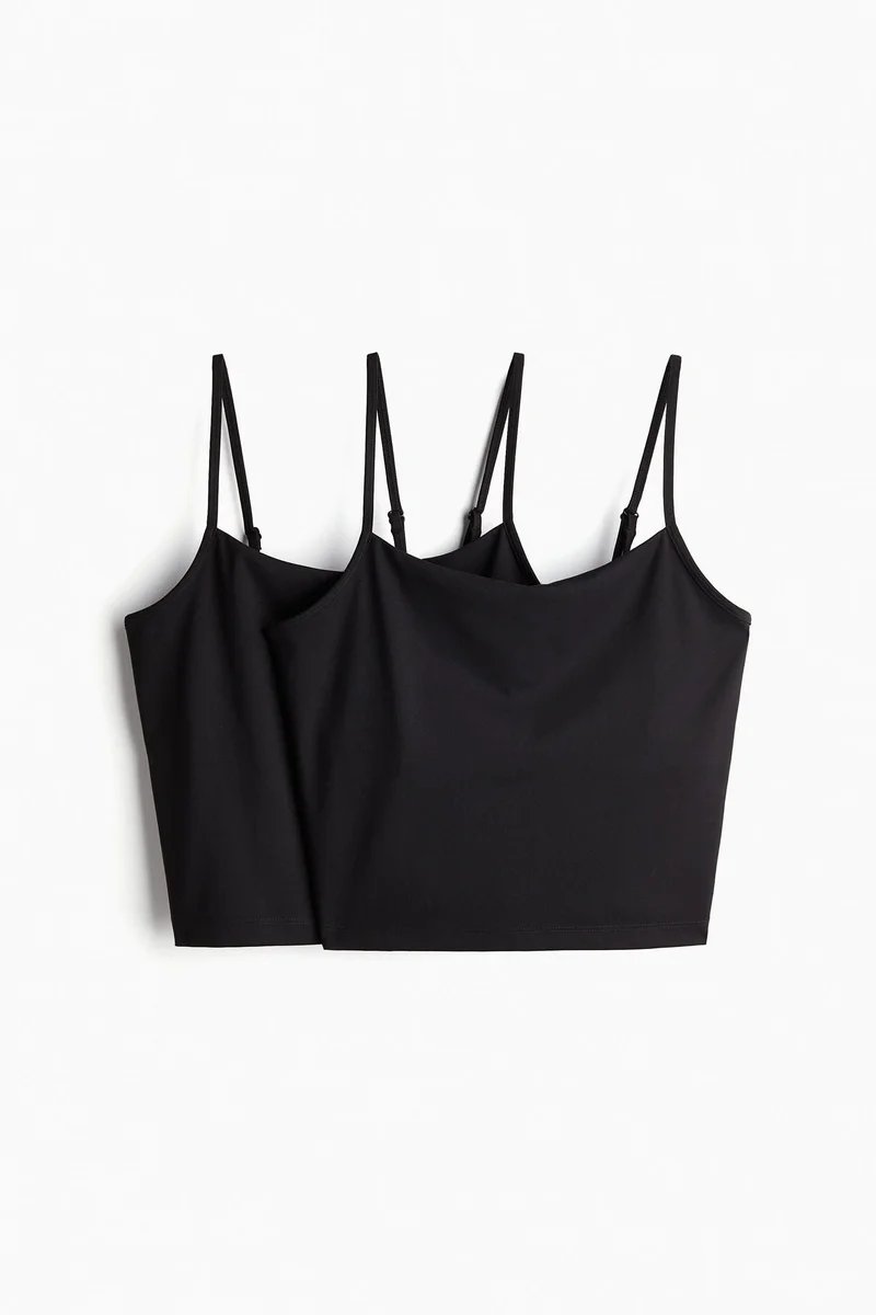 H&M 2-pack integral-bra sports tops
